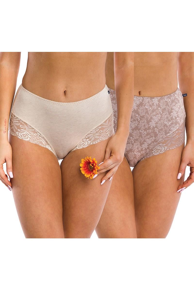 Трусики сліп Key р. 5/XL 2 шт. Бежевий/Капучіно (75199)