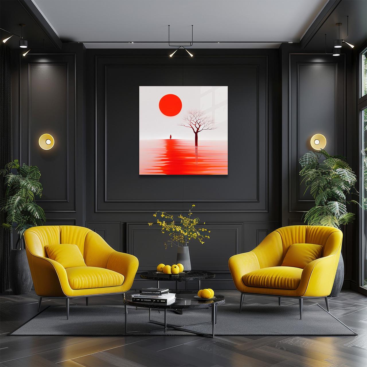 Картина на стекле NovellaPrint Красное отражение 70х70 см (582.2)