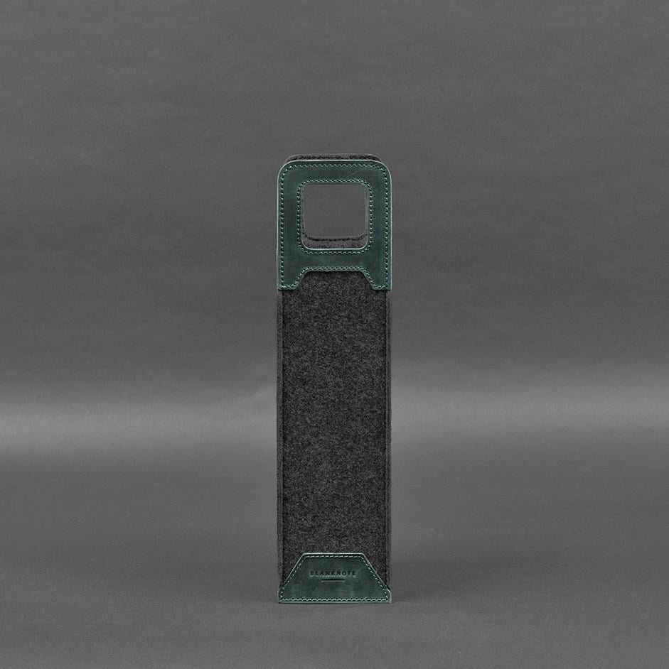 Чохол для вина 1.0 із фетру зі шкіряними вставками Crazy Horse Зелений (A-027931) - фото 6 Чохол для вина 1.0 із фетру зі шкіряними вставками Crazy Horse Зелений (A-027931) - фото 6