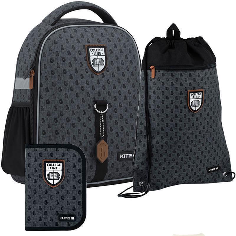 Рюкзак школьный с пеналом и сумкой для обуви Kite 555S College Line Boy (SET_K22-555S-6)