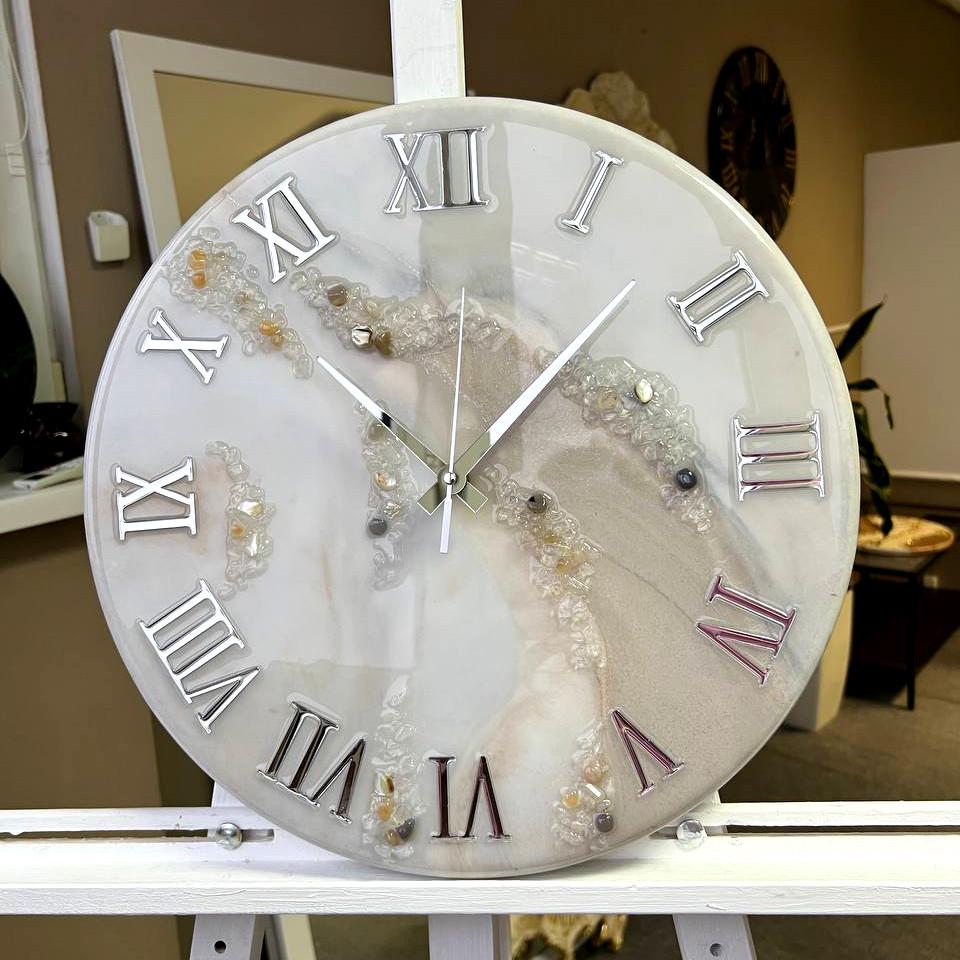 Часы настенные круглые из эпоксидной смолы EPOXY M209 55x55 см