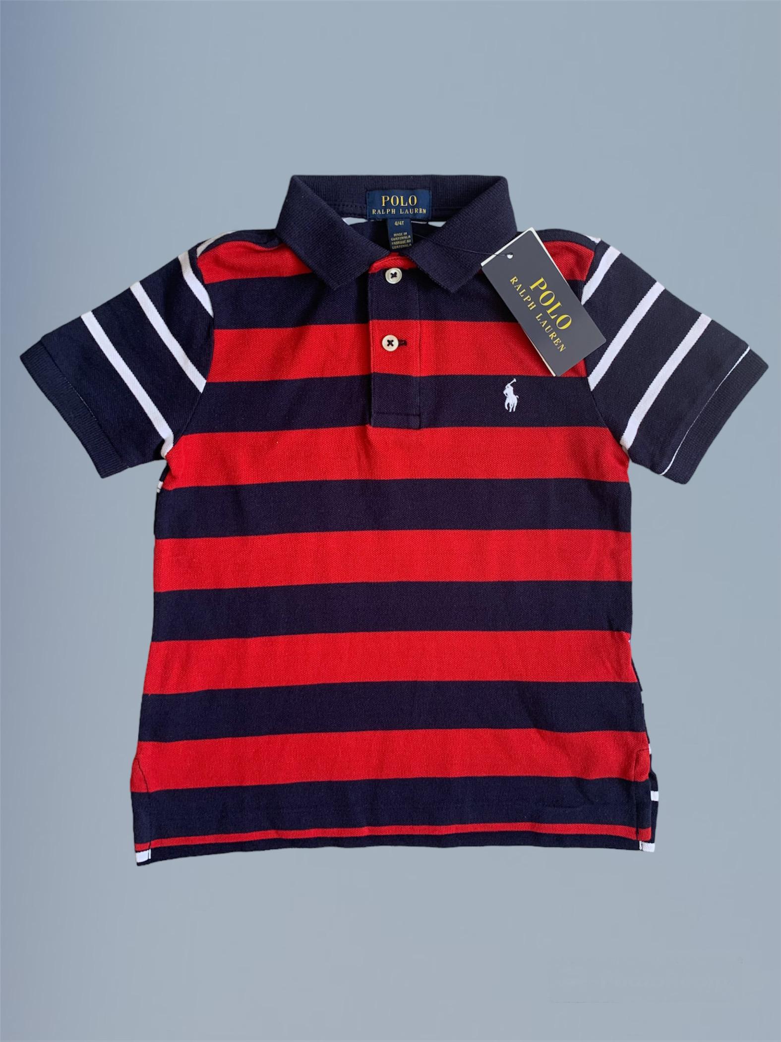 Поло Ralph Lauren 4 года 110 см Красно-синий (0012519)