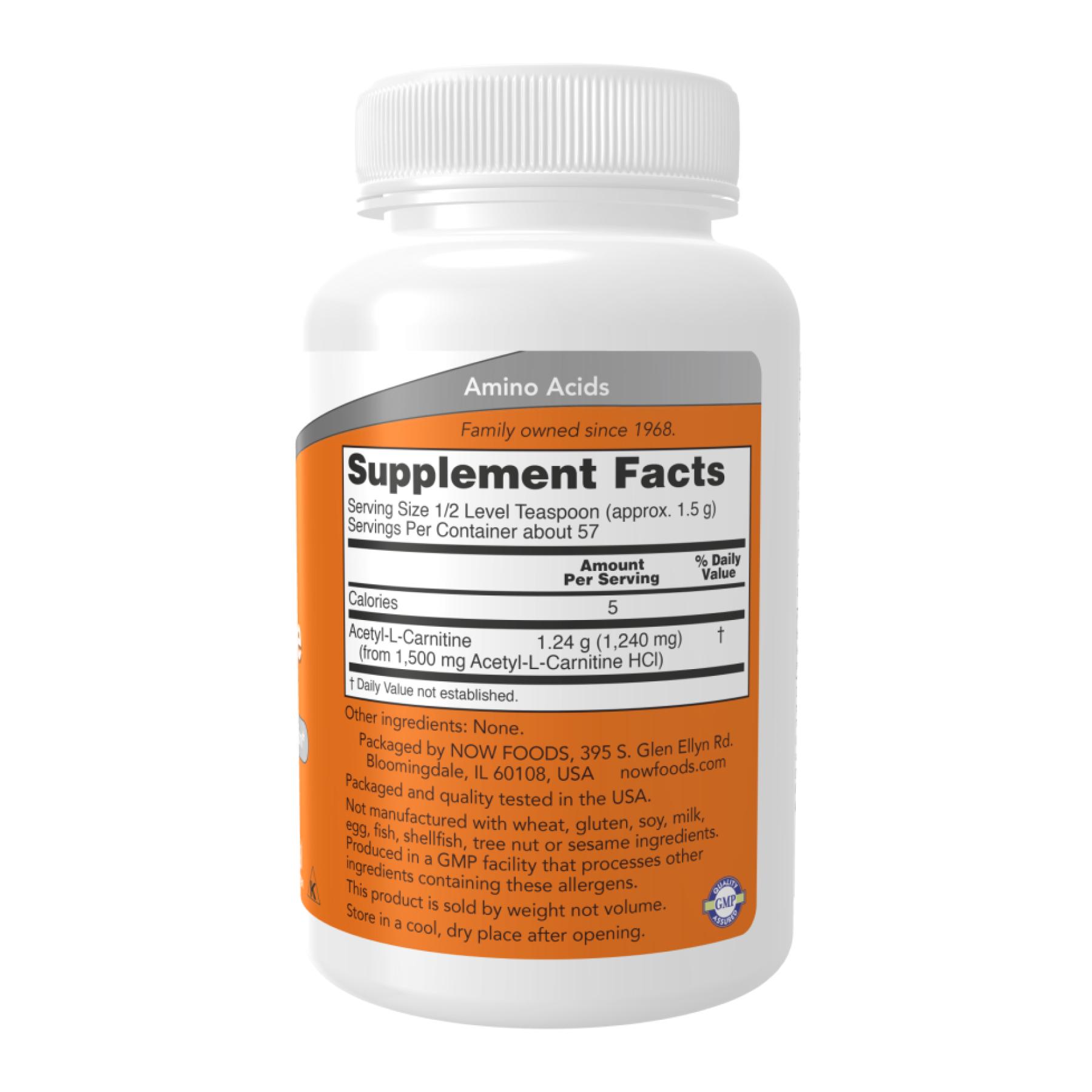 now foods l-carnitine pure powder ingredients Ацетил L-карнітин Acetyl-L-Carnitine 85 г (29659) Now Foods L-Lysine Pure Powder