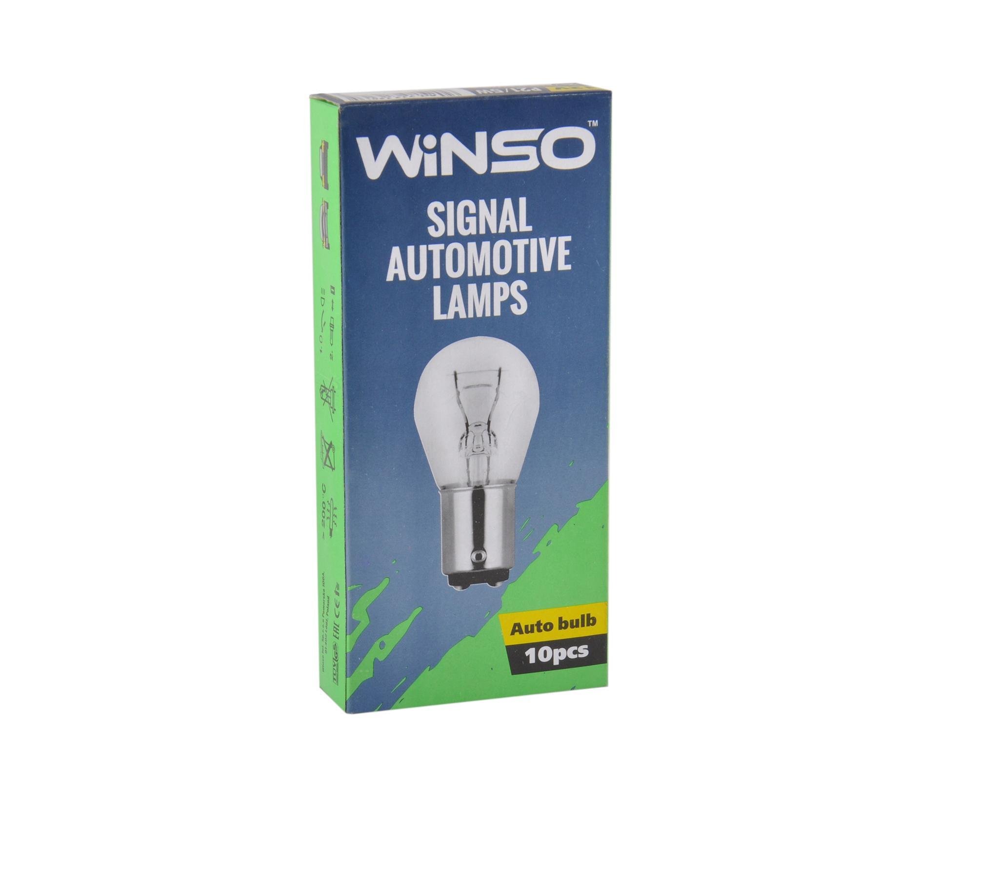 Лампа розжарювання Winso 12V P21/5W 21/5W BAY15d 10 шт.