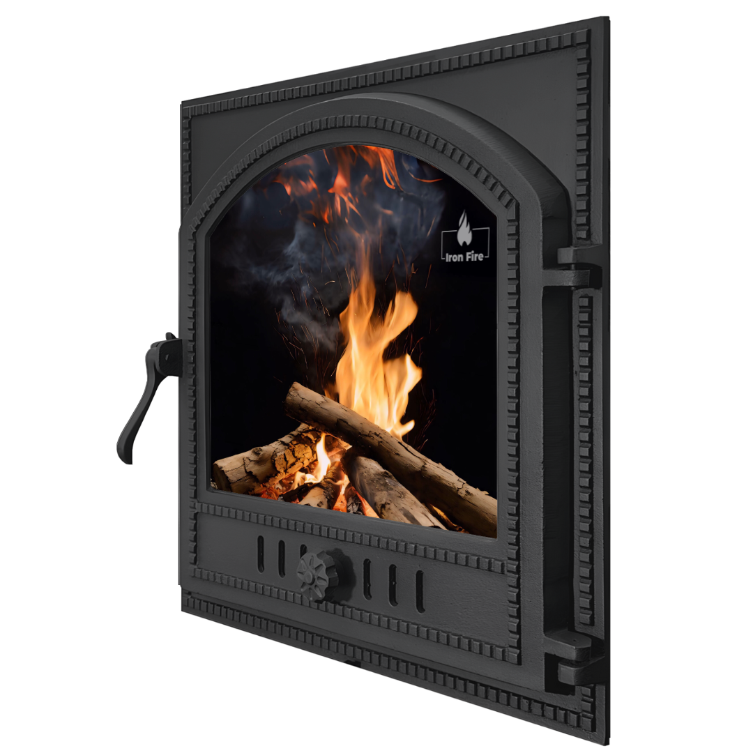 Дверцы каминные Iron Fire Cameron со стеклом чугунные 480x475 мм (1245)