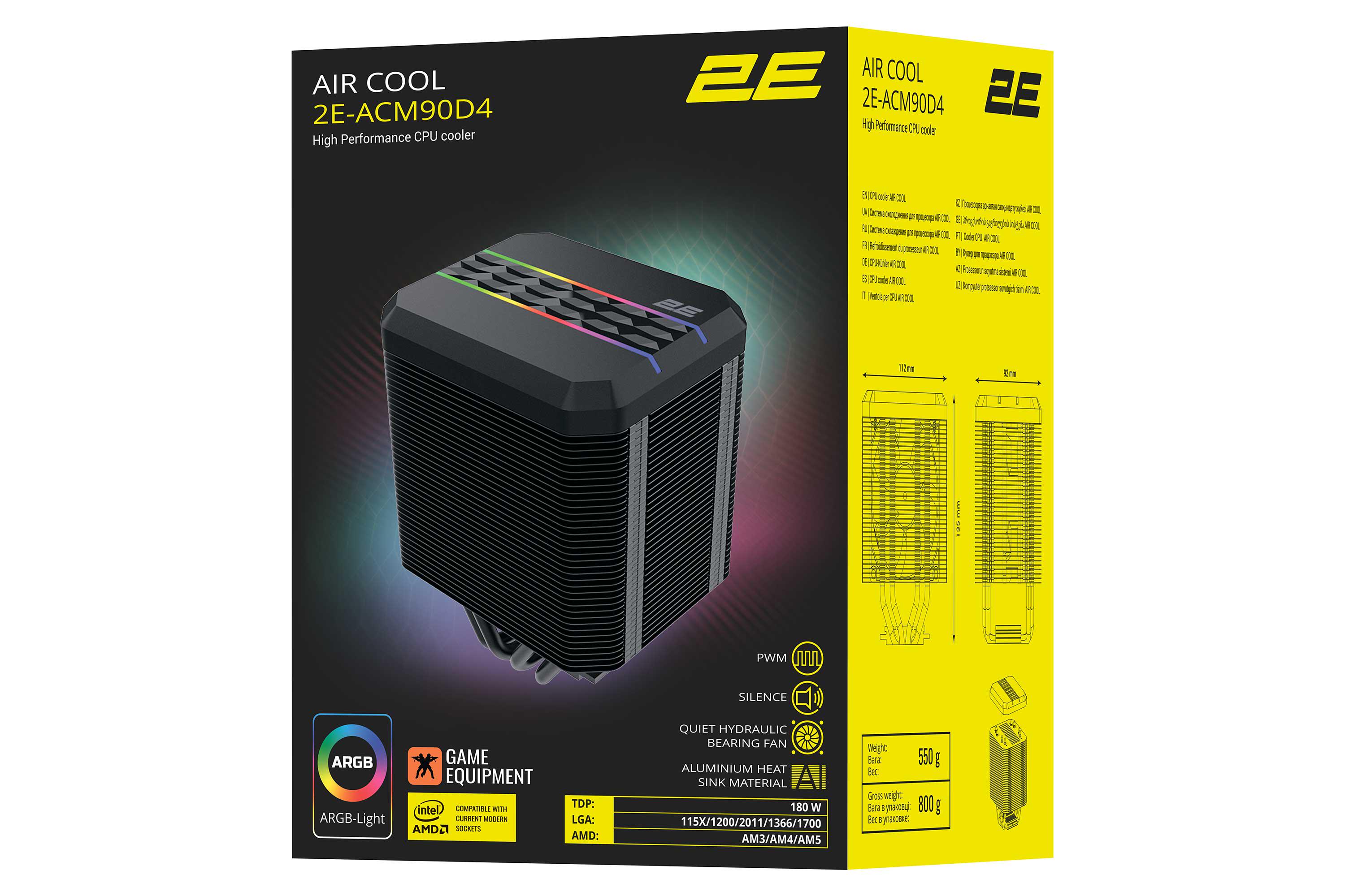 Кулер процессорный 2E Gaming Air Cool RGB (ERC-2E-ACM90D4) - фото 22