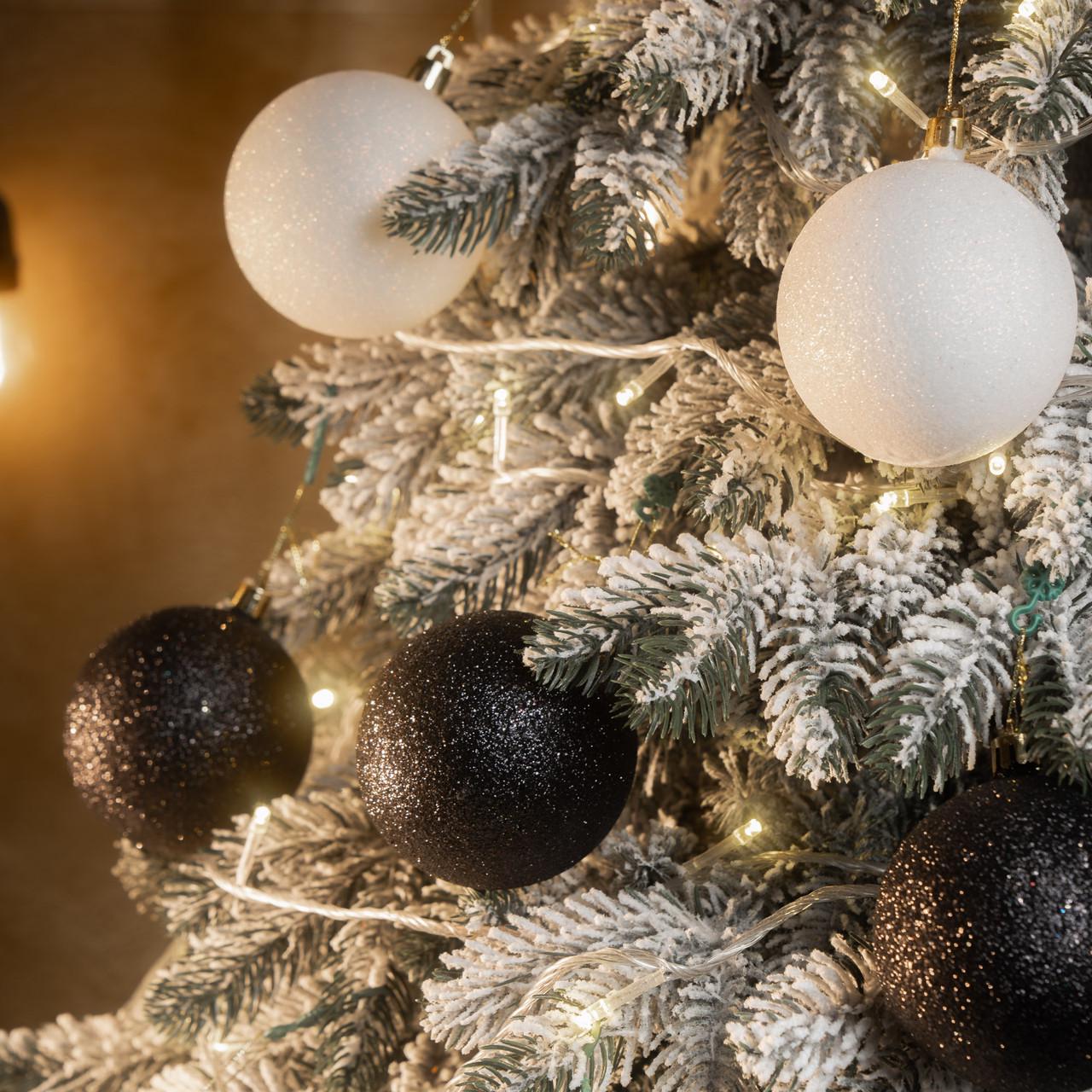 Набор игрушек на елку Блестящий микс 36 шт. Бело-черный (2765837160) - фото 3 Набор игрушек на елку Блестящий микс 36 шт. Бело-черный (2765837160) - фото 3