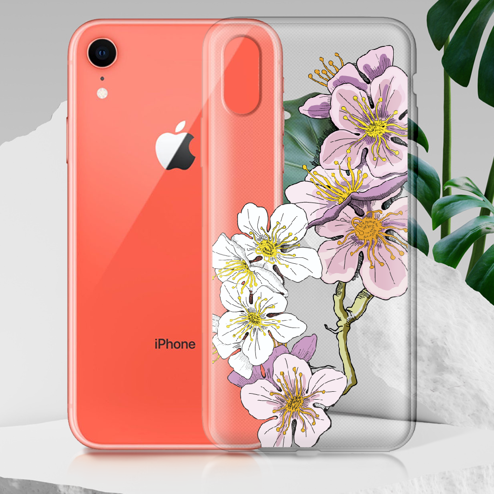 Чехол Boxface iPhone XR Cherry Blossom Прозрачный силикон (35417-cc4-35417) - фото 2