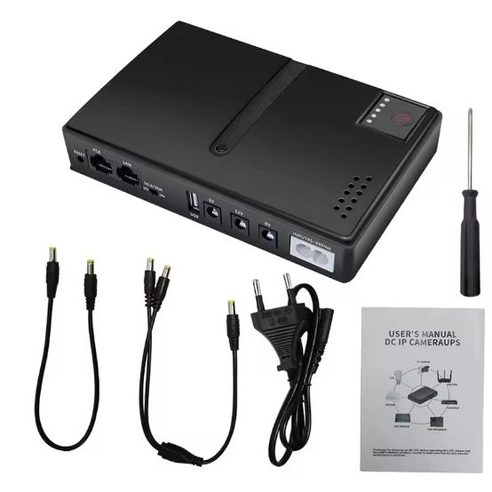 Джерело безперебійного живлення для роутера Mini UPS 12000 mAh 5/9/12V повний комплект (150-66485)