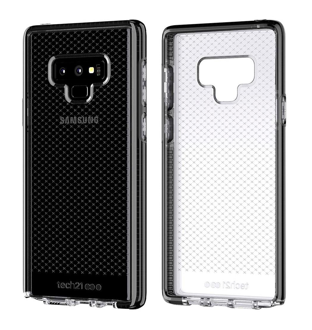 Противоударный чехол силиконовый прозрачный Tech21 Evo Check для Samsung Note 9 Smoke Black