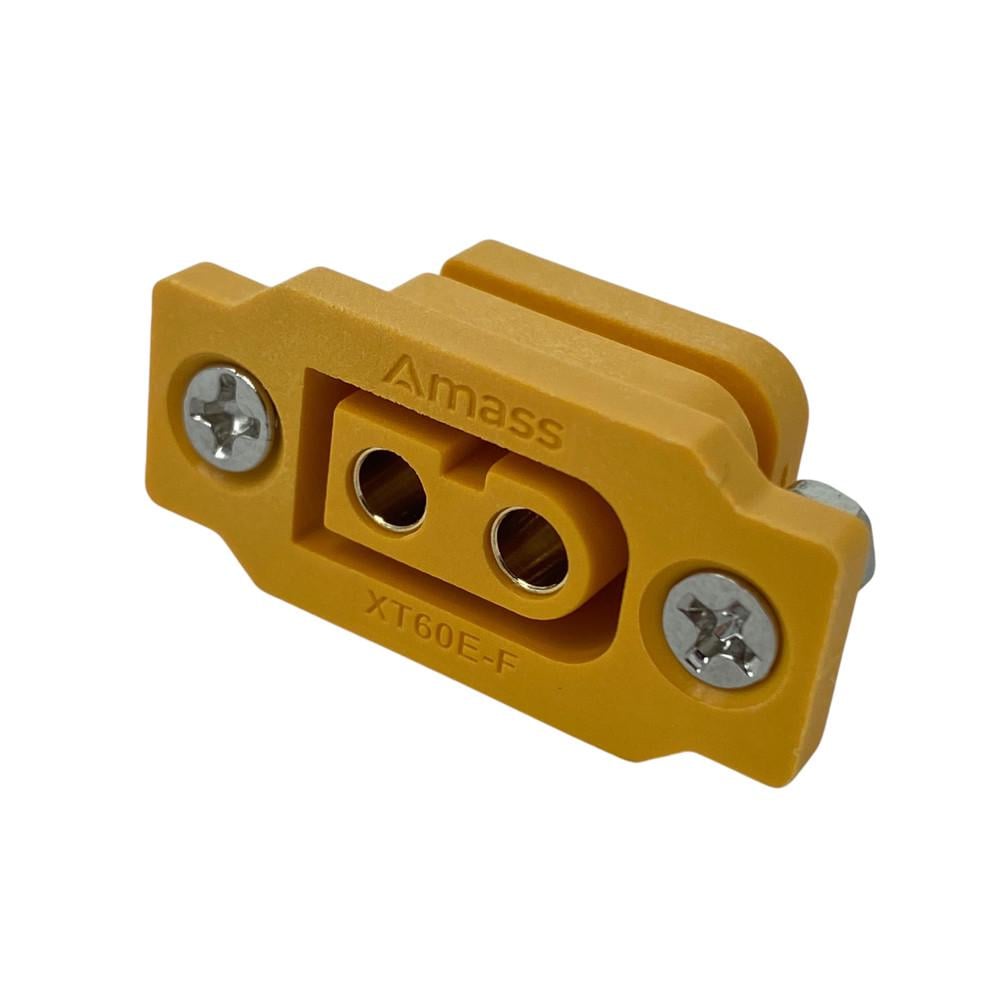 Разъем питания Amass XT60E-F мама с винтиками на корпус Желтый (2465929497)