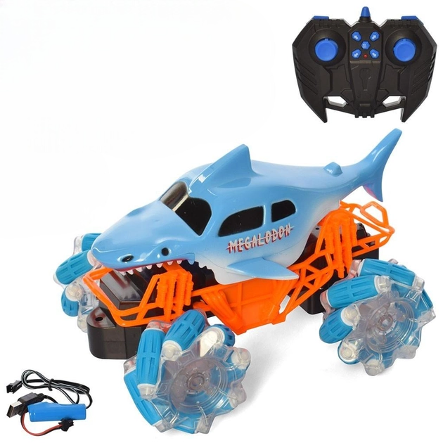 Дитяча трюкова машинка на радіокеруванні Fun Game 0088-TS Акула з підсвіткою (2013060796)