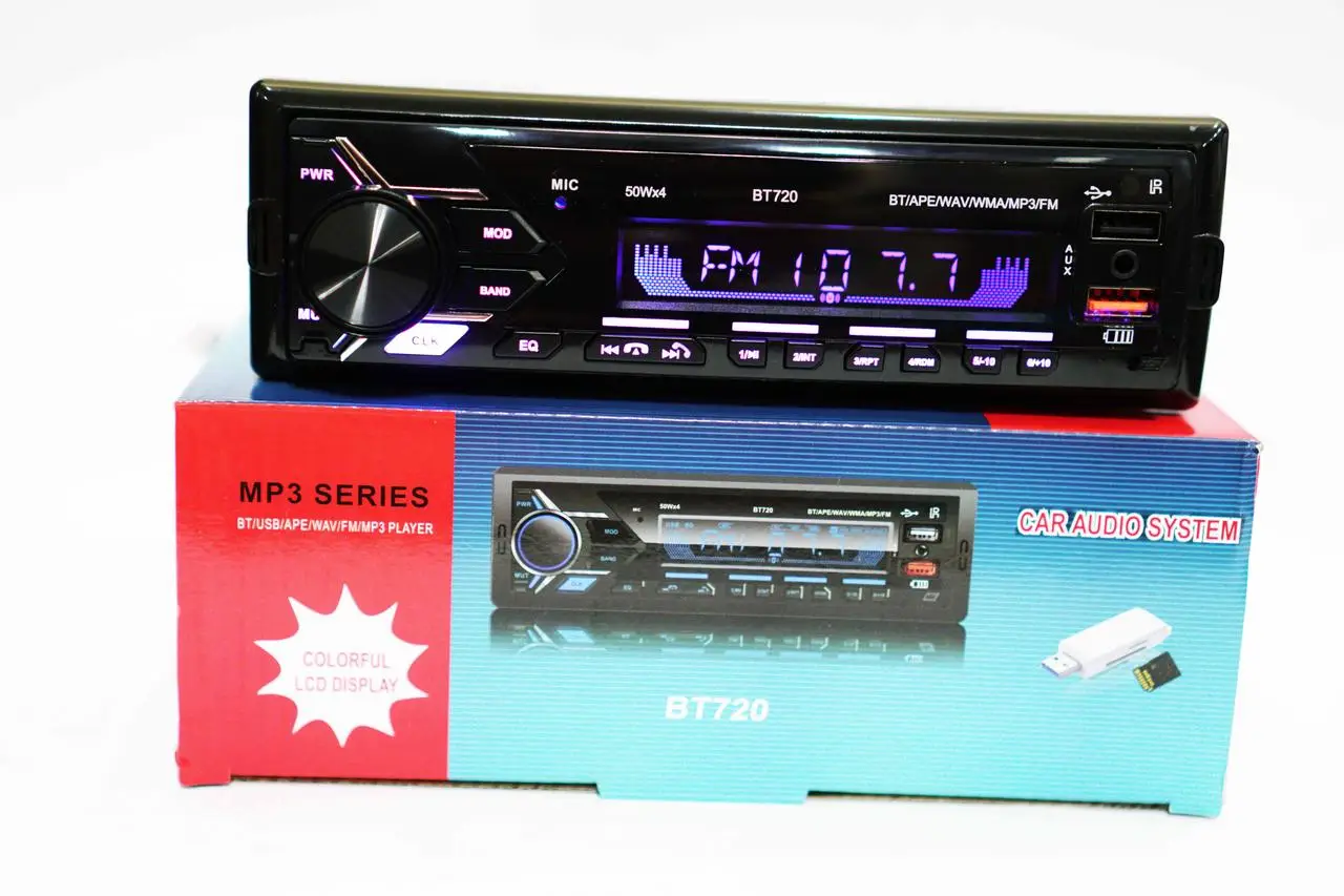 Автомагнитола BT720 2xUSB Bluetooth RGB SD/AUX/FM 4x50W - фото 6