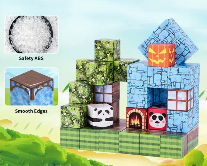 Конструктор магнитный Minecraft Дом с пандами 100 шт. (2698859963) - фото 5