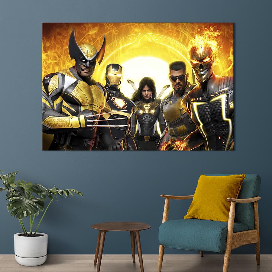 Настенный декор картина на холсте для интерьера Marvel's Midnight Suns 51x34 см (728-1)