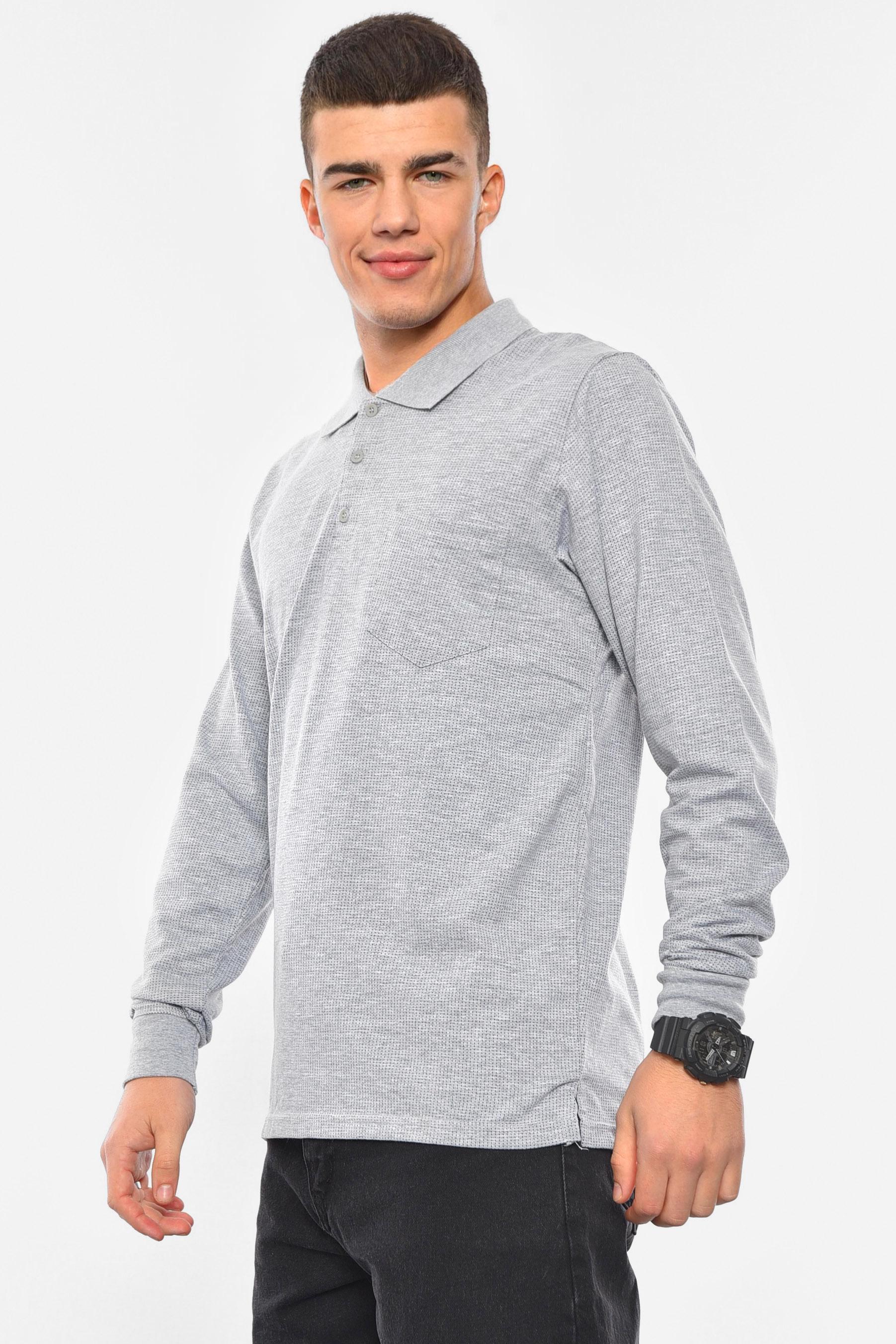 Кофта поло чоловіча напівбатальна XL Сірий (193065) - фото 2 Кофта поло чоловіча напівбатальна XL Сірий (193065) - фото 2