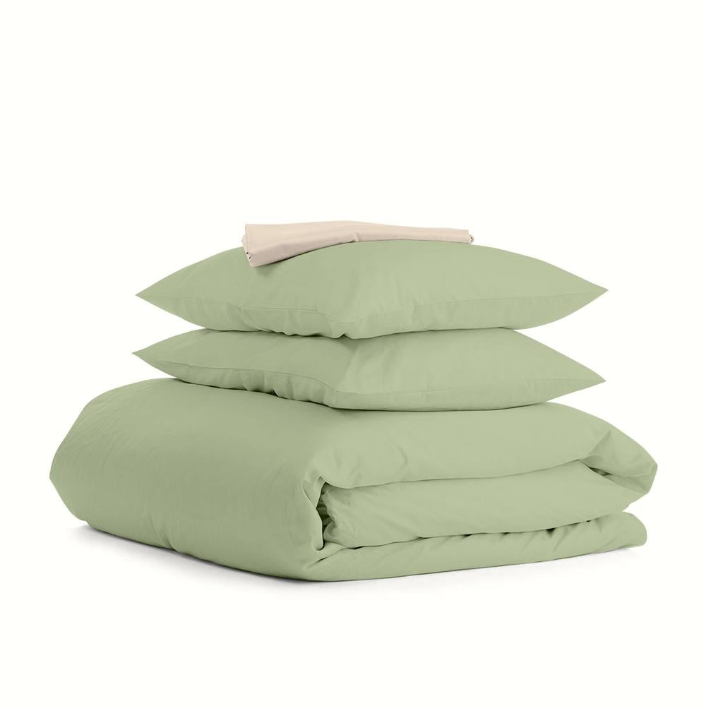 Комплект евро постельного белья Cosas Ranfors Olive Beige 200х220 см на резинке (4822052051610)