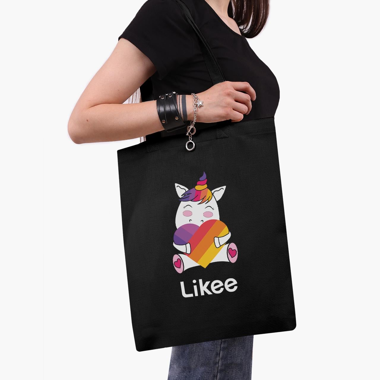 Эко сумка шоппер на молнии Likee Unicorn 41x35 см (9227-1037-BKZ)