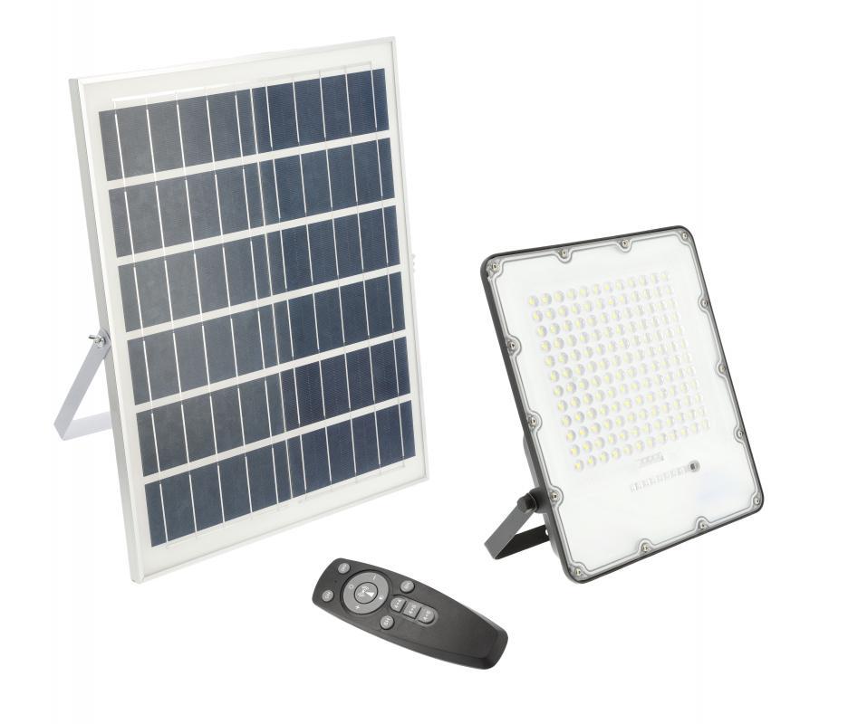 Прожектор світлодіодний GTV BRAVOS сонячна панель з пультом 200W 2000 Lm 6400K IP65 (27803065)