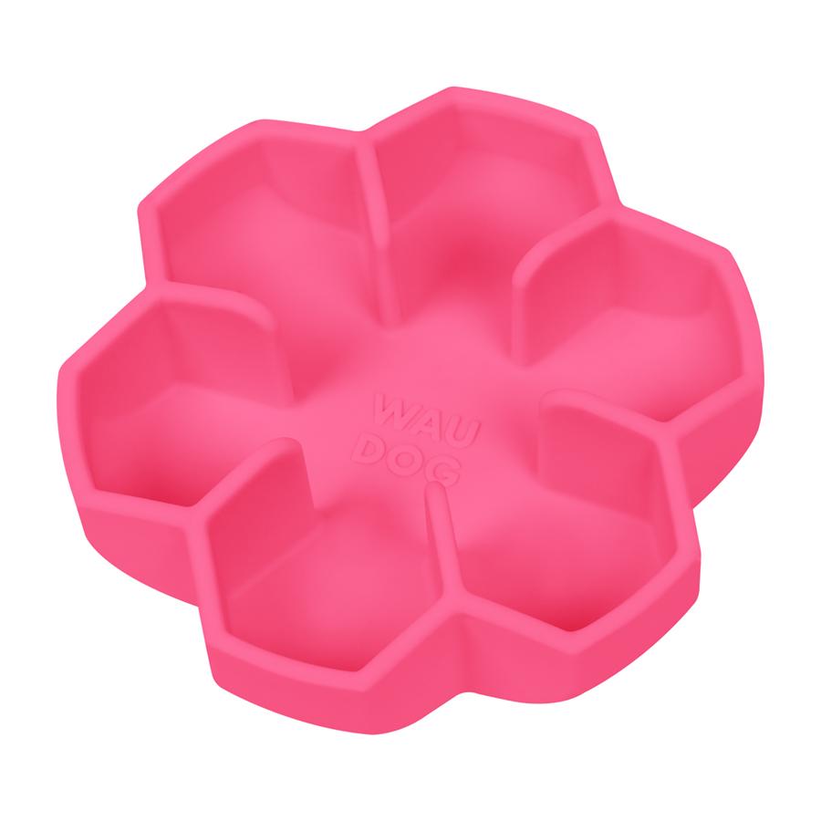 Миска силиконовая Waudog для медленного кормления кошек собак 750 мл Pink (23547) - фото 3