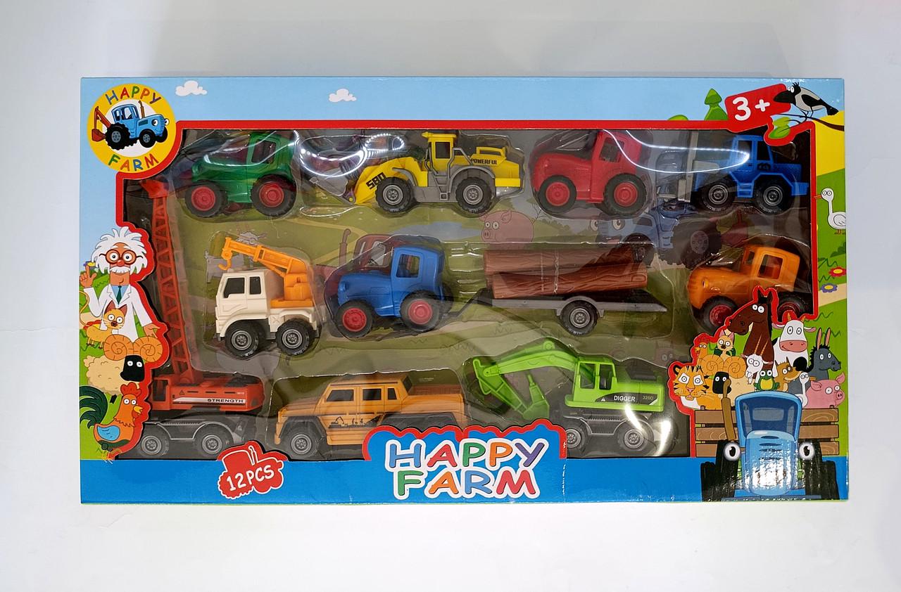 Набор игровых тракторов синий