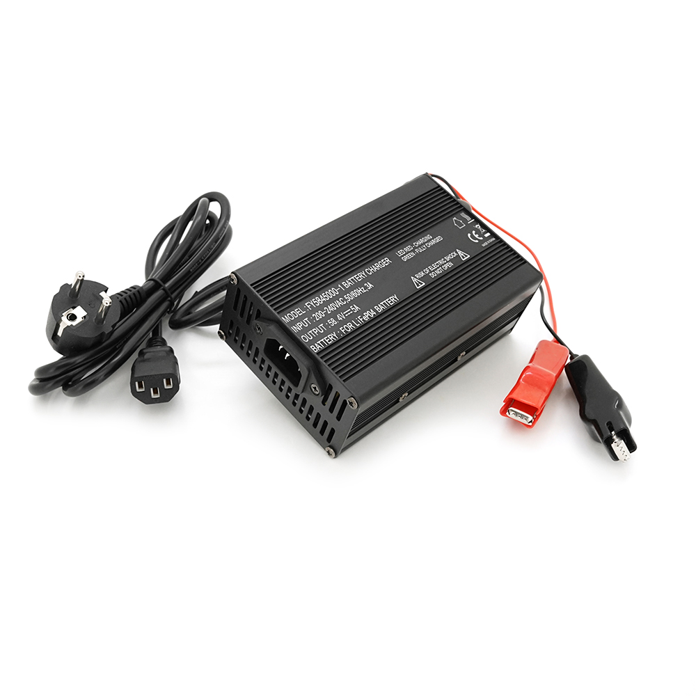 Зарядний пристрій для акумуляторів LiFePo4 48V58,4V 16S 5A з крокодилами 135x90x50 мм (YUT_V9262)