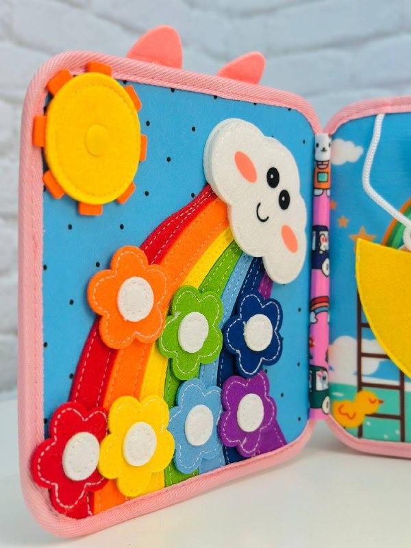 Книга на липучках интерактивная Монтессори фетровая развивающая от 1 года (2789497279) - фото 7