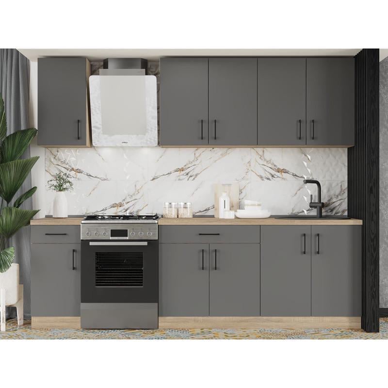 Кухня модульная Эверест Оптима №3 2,6 м Графит (DTM-5703)