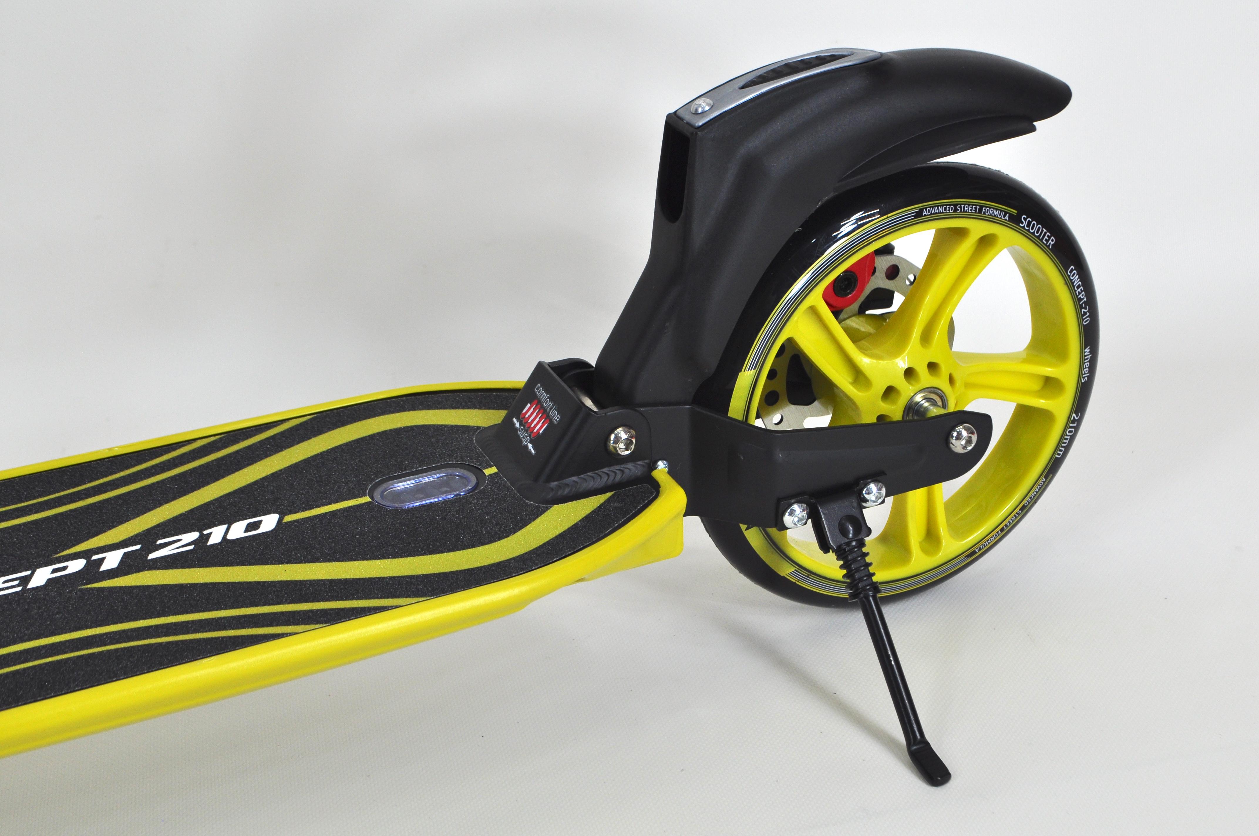 Самокат Maraton Concept 210 с дисковым тормозом и подногой Желтый - фото 8