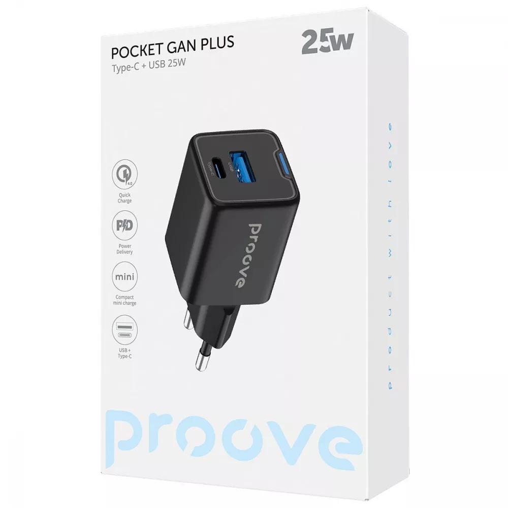 Зарядное устройство Proove Pocket GaN 25W Type-C USB QC 4.0/PD 3.0 Black (24638578) - фото 2