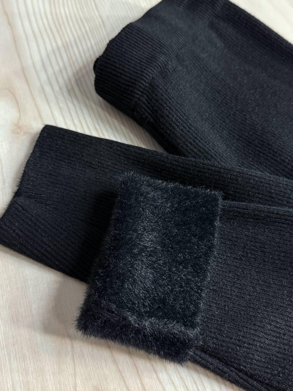 Лосини жіночі A-N 6126-6161 теплі в рубчик на хутрі ангори OS Чорний (5588) - фото 2 Лосини жіночі A-N 6126-6161 теплі в рубчик на хутрі ангори OS Чорний (5588) - фото 2