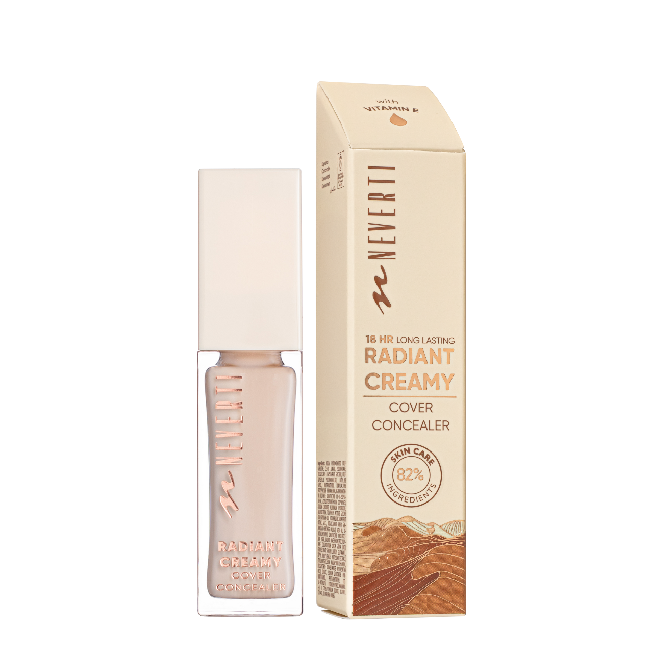 Консилер для обличчя Neverti Radiant Creamy Cover Conealer з вітаміном Е 10 мл 001 Light Fair (NP303)