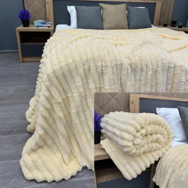 Покрывало велсофт Шарпей в полоску 200х230 см Кремовый (87-108) - фото 8 Покрывало велсофт Шарпей в полоску 200х230 см Кремовый (87-108) - фото 8