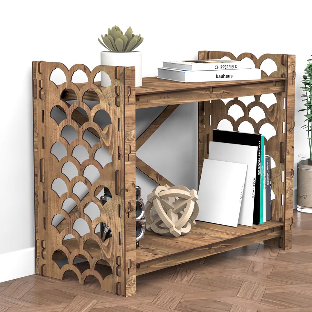 Стеллаж деревянный для вазонов Hexagonica Mermaid на 2 полки 600x750x365 мм (111015)