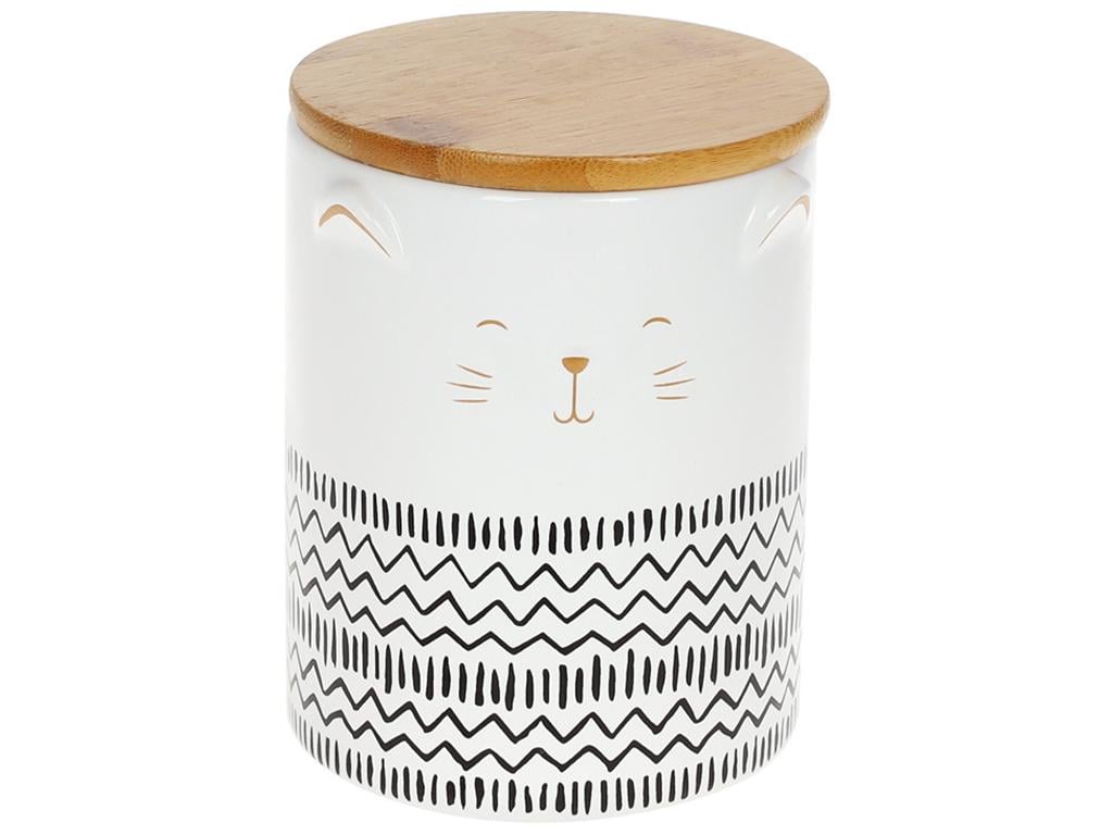 Банка The Cat с бамбуковой крышкой Белый 600 мл (BDI-304-949) Банка The Cat с бамбуковой крышкой Белый 600 мл (BDI-304-949)