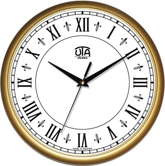 Часы настенные UTA Classic Римские цифры 30х30 см Gold (118497)