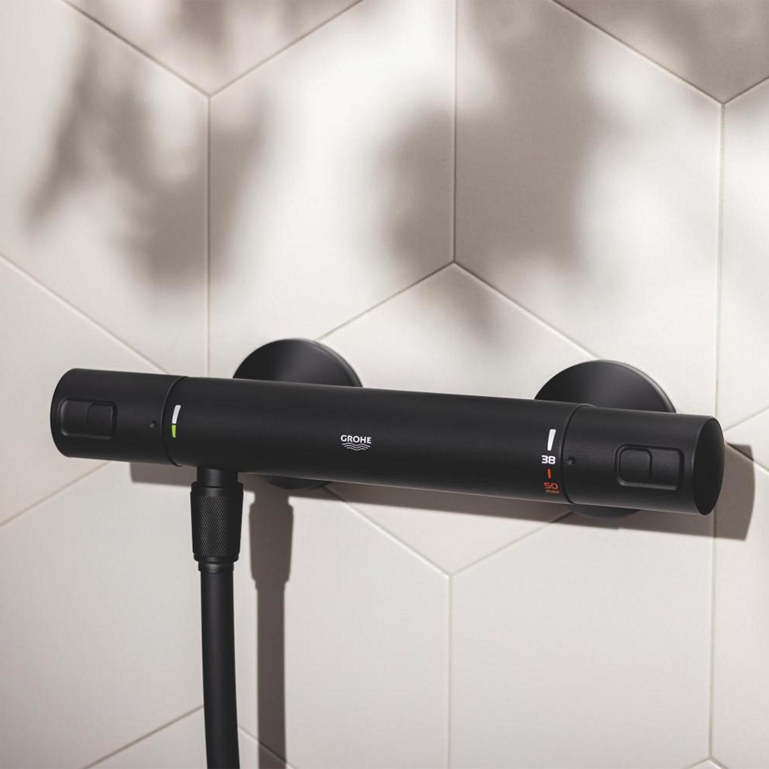 Душова система з термостатом Grohe QuickFix Start UA303908T2 CV034630 Чорний (235225) - фото 3