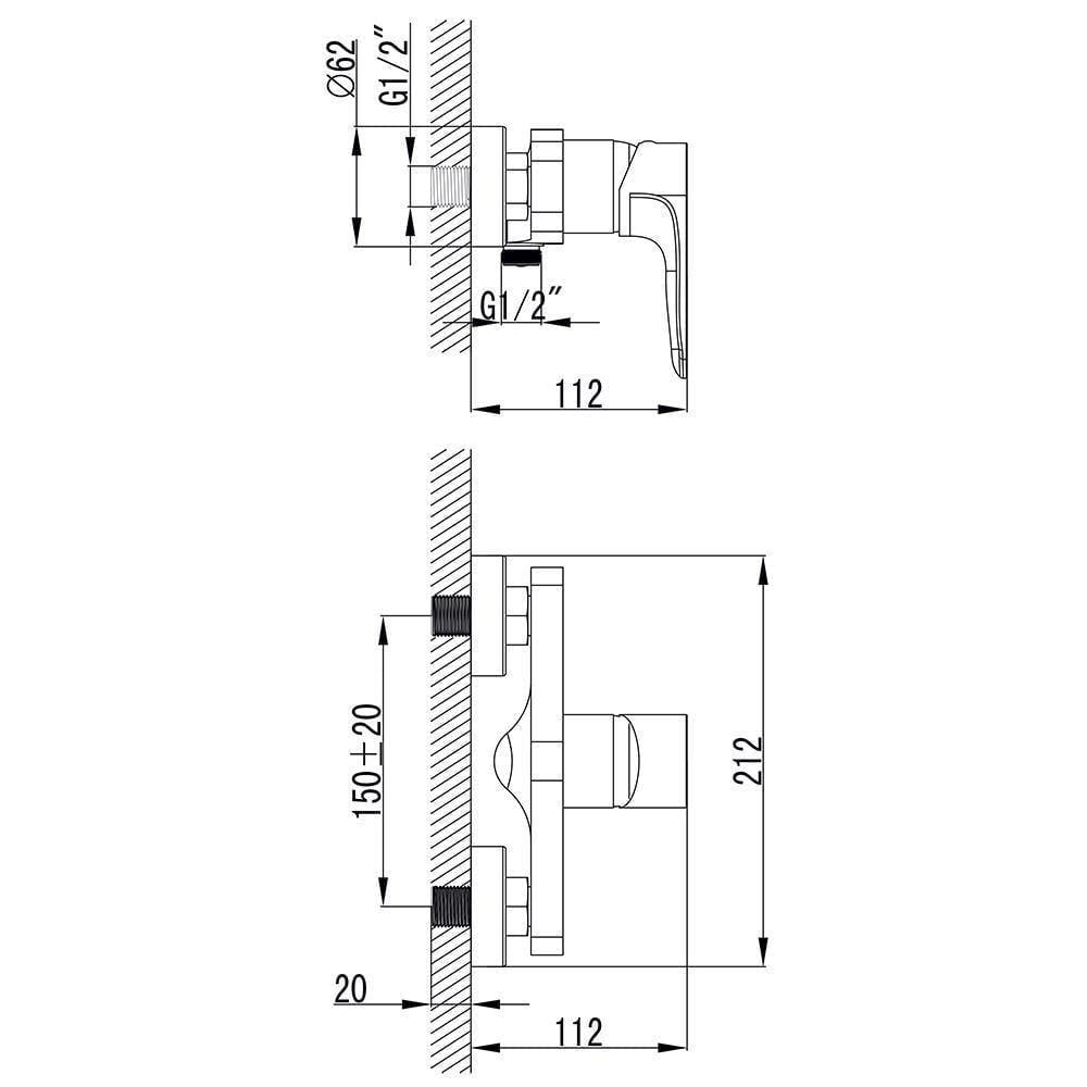 Смеситель для душа Corso Maggiore BE-1D122C (38650) - фото 2 Смеситель для душа Corso Maggiore BE-1D122C (38650) - фото 2
