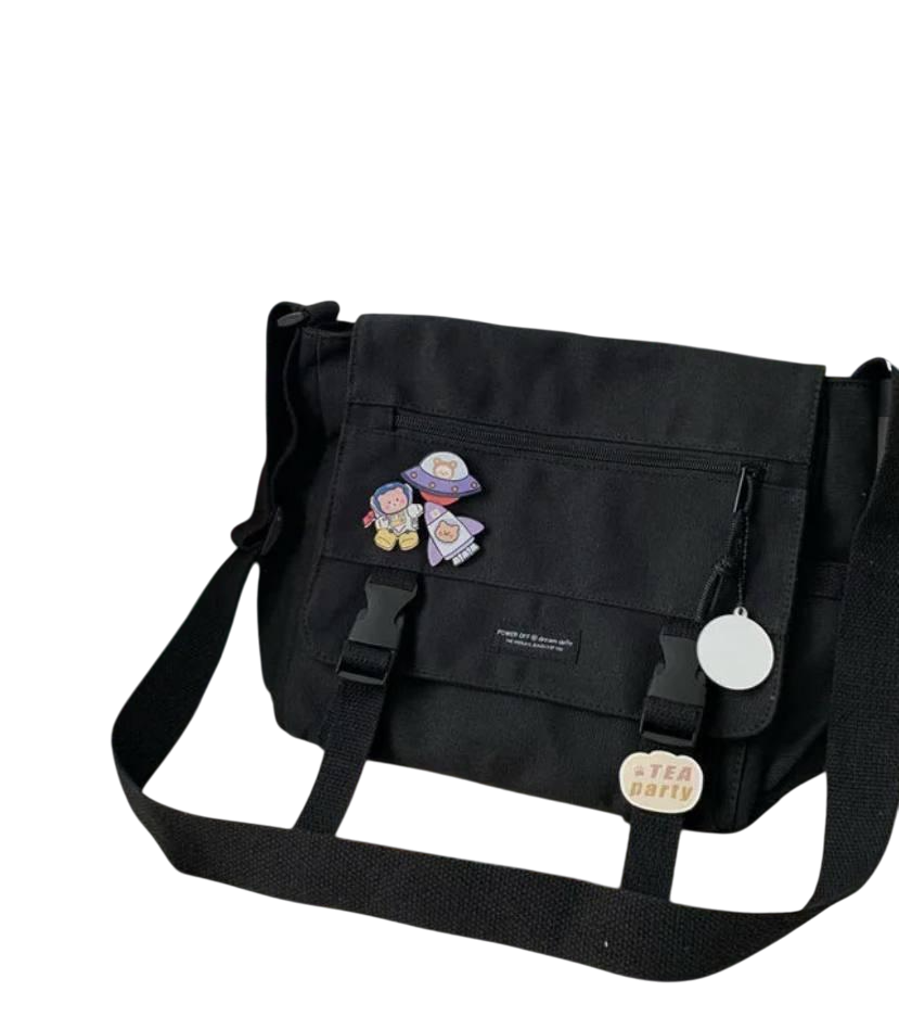 Сумка для университета школы в стиле K POP Черный (А529)