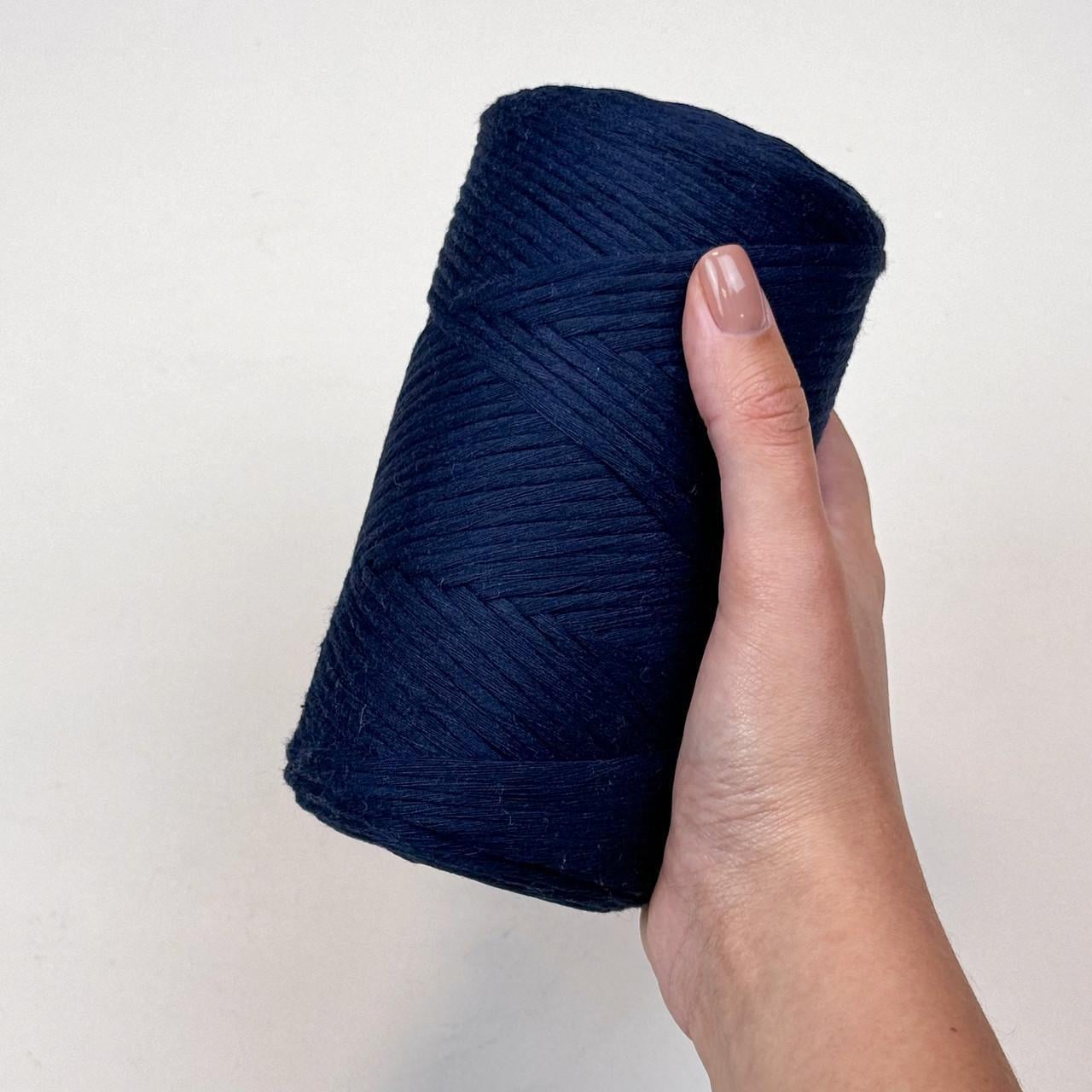 Шпагат хлопчатобумажный Twisted Macrame 3 мм 250 г Темно-синий №784