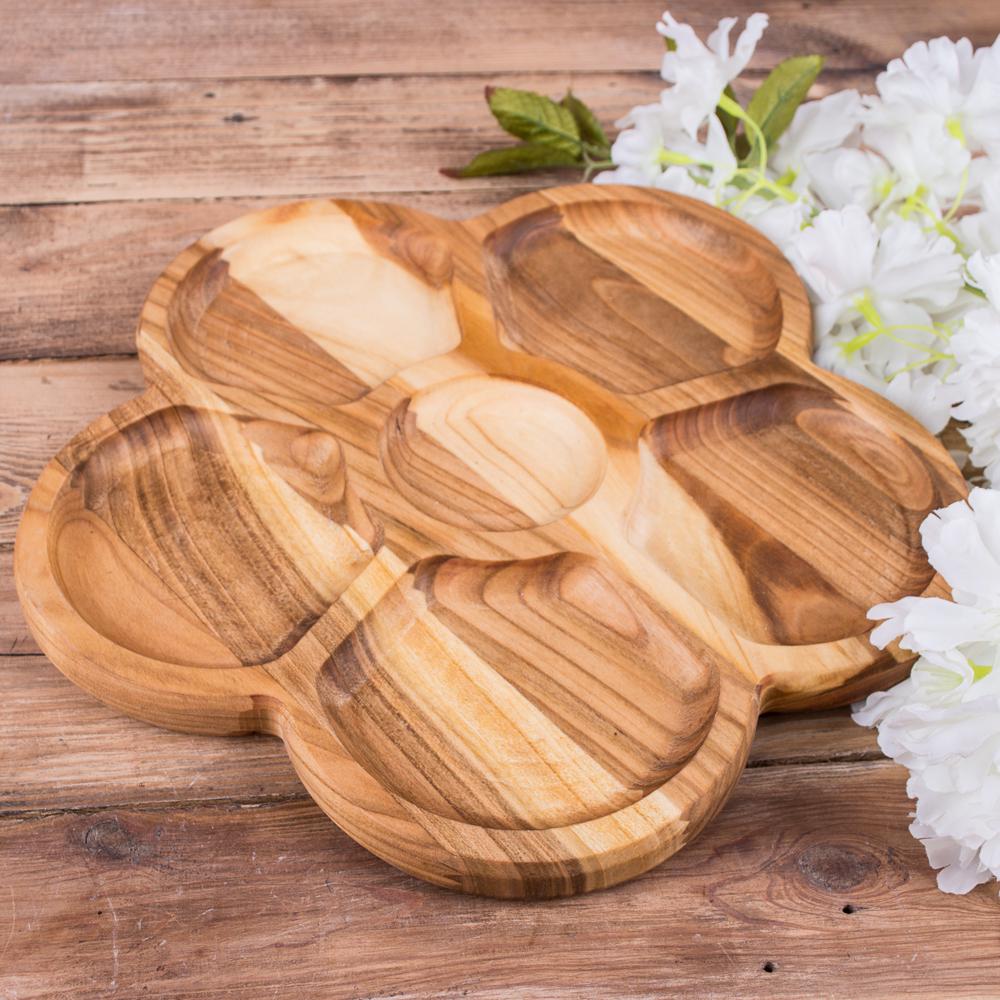 Поднос деревянный цветок 30см (3411-1)