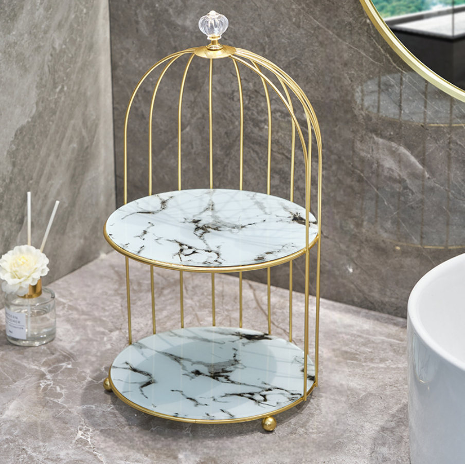 Органайзер для ванной настольный металлический для косметики Серый