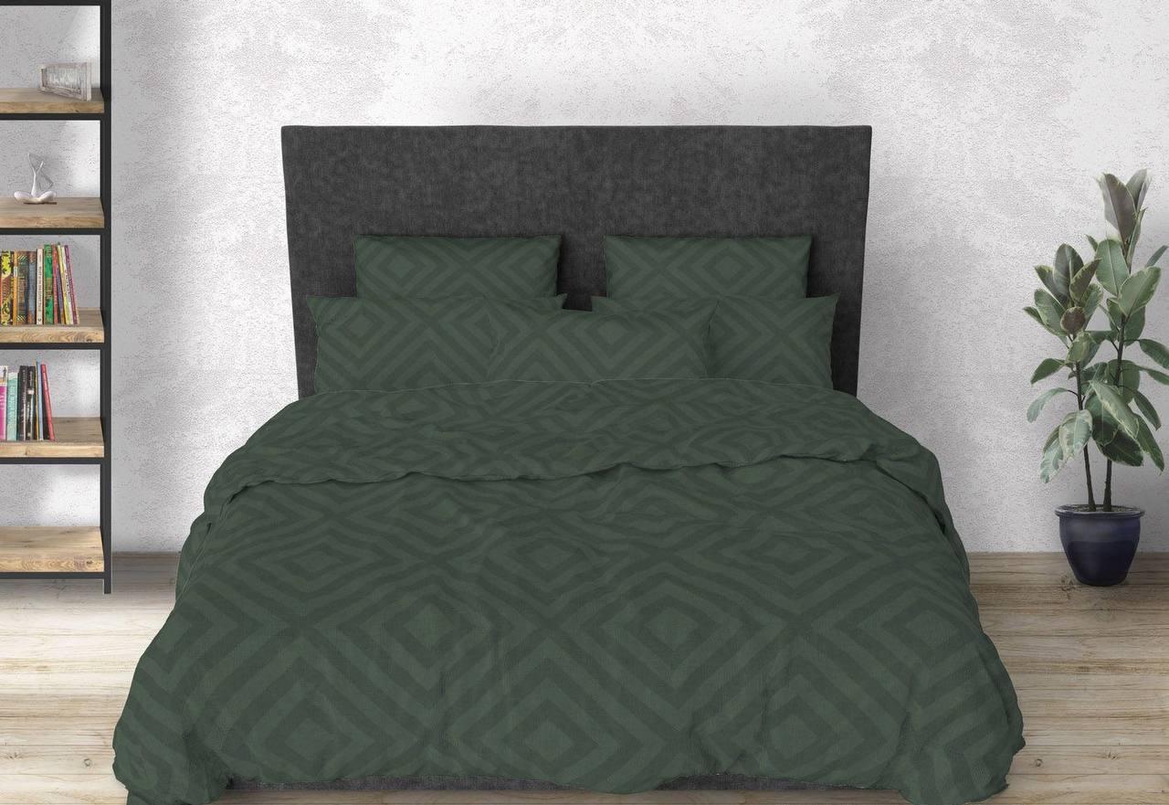 Комплект постельного белья Ромбики евро бязь 240х220 см Зеленый (Glux-134/Е) Комплект постельного белья Ромбики евро бязь 240х220 см Зеленый (Glux-134/Е)