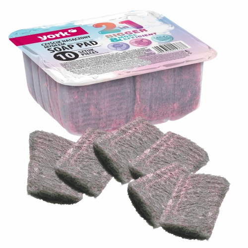 Губка для мытья посуды/гриля/кухни пропитанная мылом York 10 шт. Губка для мытья посуды/гриля/кухни пропитанная мылом York 10 шт.