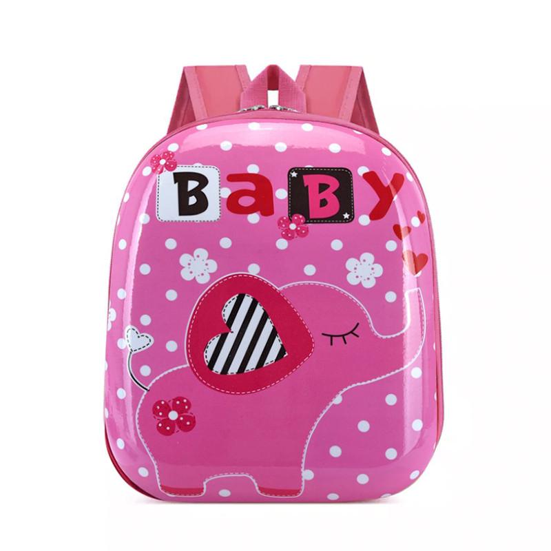 Детский рюкзак с твердым корпусом Lesko DK-12 Pink Elephant