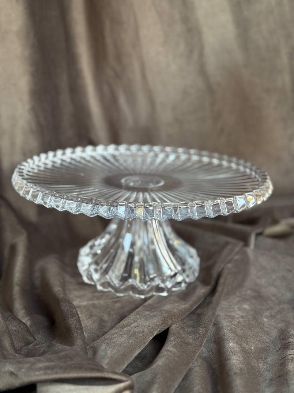 Тортовщица на ножке YIWU Nordic из хрустального стекла Прозрачный (HP-19-138)