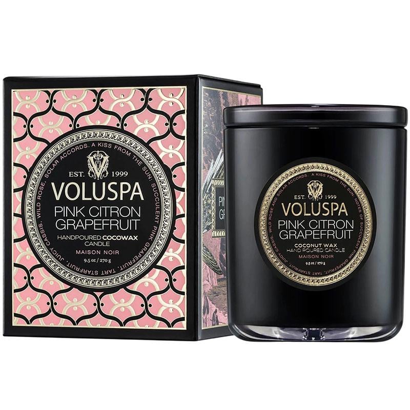 Свеча ароматическая Voluspa Maison Noir Pink Citron Grapefruit 270 г стакан с крышкой (111002684)