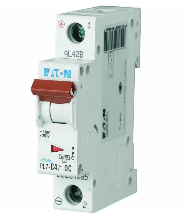 Автоматический выключатель Eaton Moeller PL7-C4/1-DC 1Р 4 А 10 кА тип С (264885) Автоматический выключатель Eaton Moeller PL7-C4/1-DC 1Р 4 А 10 кА тип С (264885)