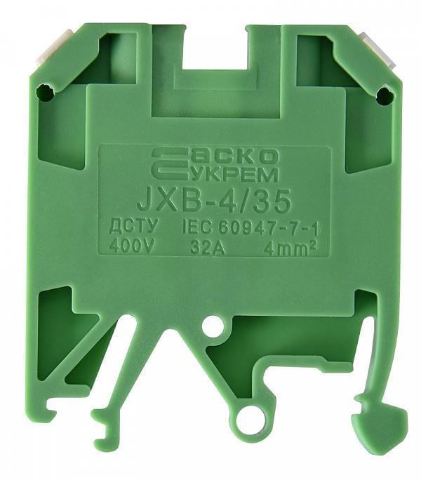 Клеммник АСКО-УКРЕМ JXB 4/35 на DIN-рейку Зеленый (A0130010012)