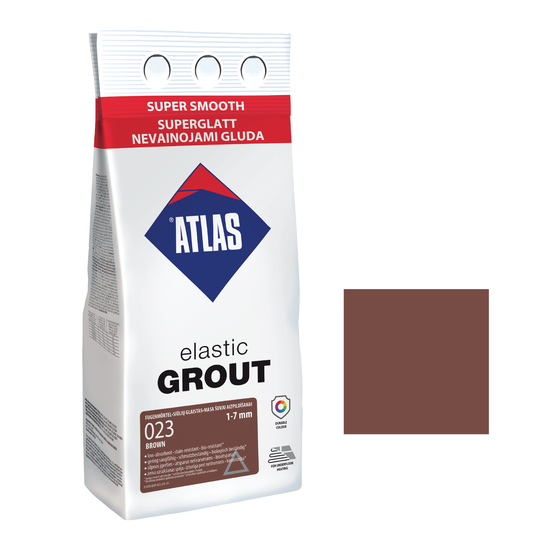 Фуга для плитки ATLAS ELASTYCZNA 023 еластична 1-7 мм 2 кг Коричневий (000107318) - фото 1 Фуга для плитки ATLAS ELASTYCZNA 023 еластична 1-7 мм 2 кг Коричневий (000107318) - фото 1